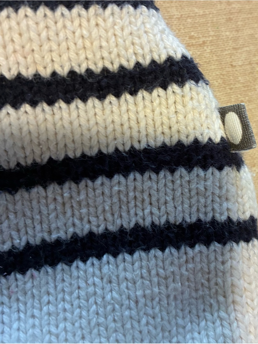 Oeuf Cream and Navy Striped Cotton Knit Shorts - Picture 3 of 4